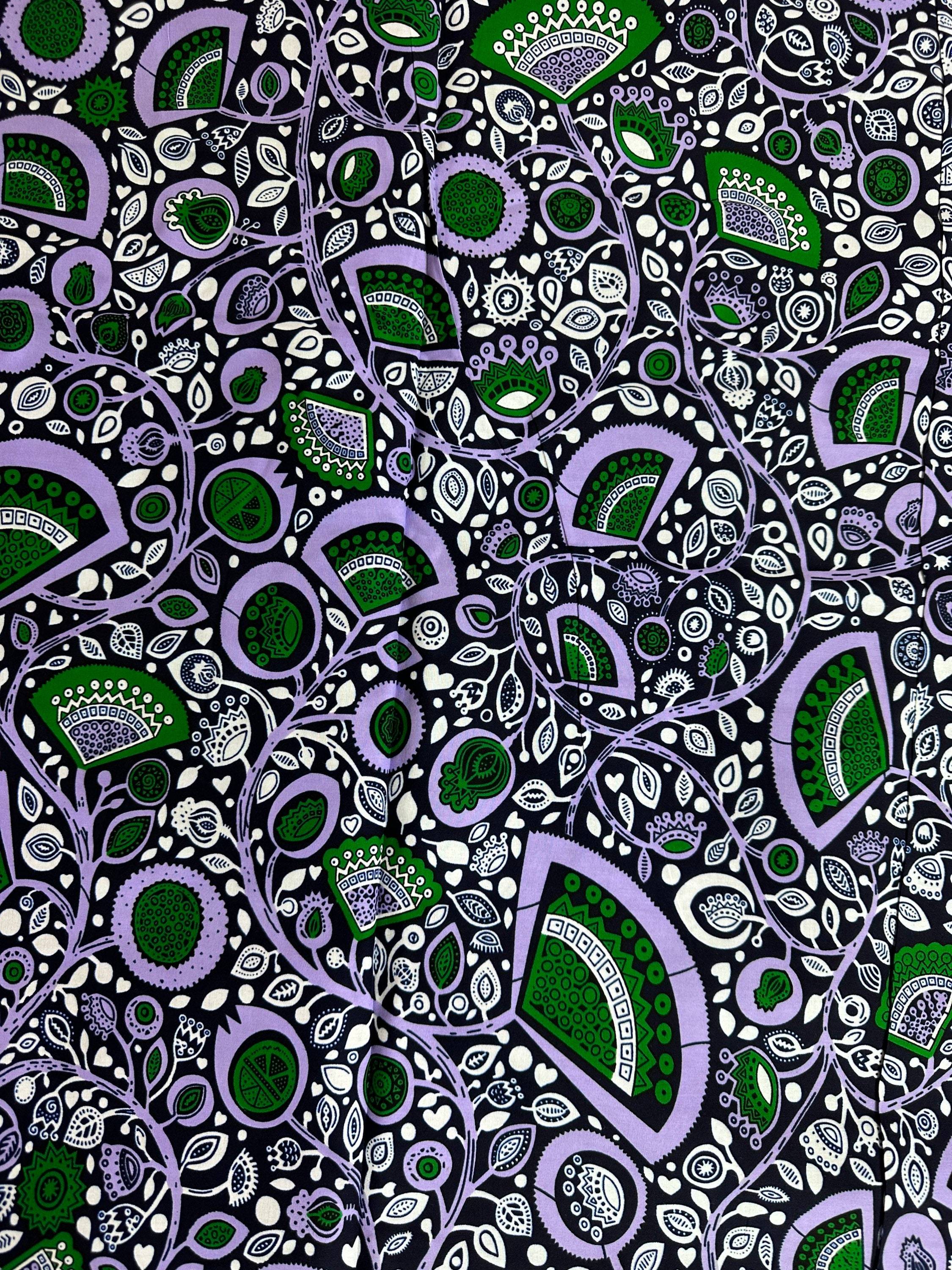 Bold Floral Ankara Fabric with Red and Purple Highlights main image 0