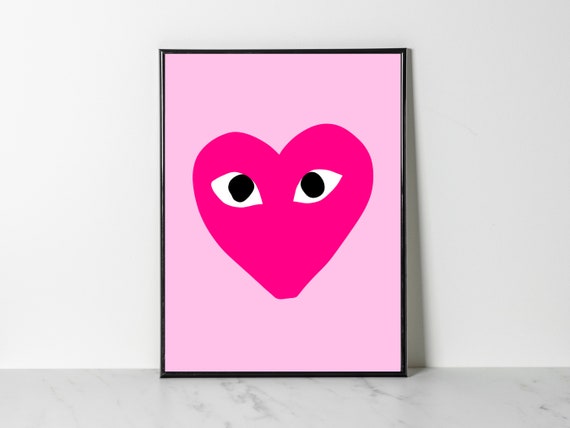 Heart Pink digital Download Preppy Wall Art Preppy Poster Preppy Dorm Room  Decor Preppy Painting Preppy College Art Trendy Wall Art 