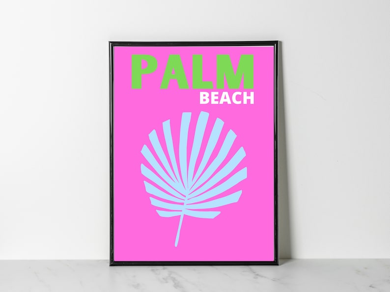 Palm Beach Art Digital Print // Wall Art // Preppy Wall Art // Etsy