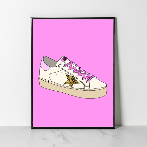 Preppy pink shoe digital print // wall art // Preppy wall art // Dorm room // College print // Instant download // sorority print