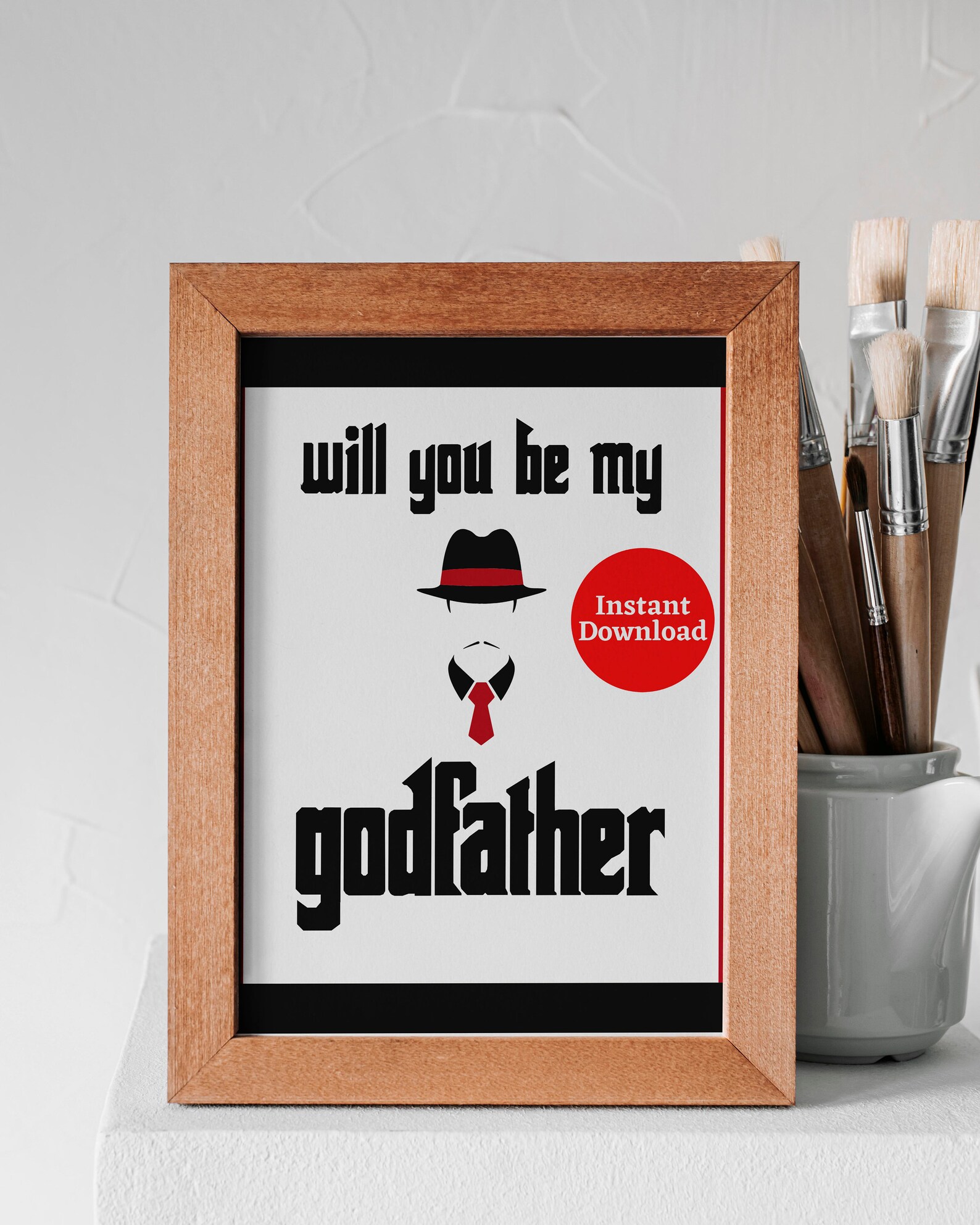Will You Be My Godfather Card Download Mini Godfather Cards | Etsy