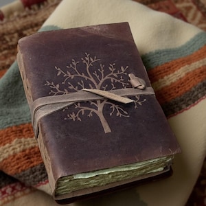 Tree of Life Embossed Leather Journal | 240 Vintage pages | Pure Natural Leather Journal | Handmade