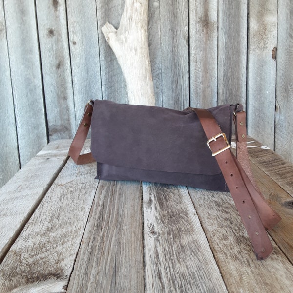 Mens Suede Messenger Bag Etsy