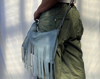 Handmade Boho Bag, Leather Crossbody Bag, Unique Leather Bag, Boho Leather Purse, Fringe Bag, Crossbody Leather Bag, Fringe Leather Bag