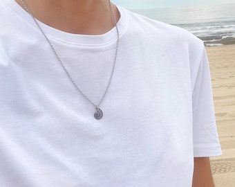 Collana da surfista da uomo, collana impermeabile, il miglior regalo per lui, collana in acciaio inossidabile, gioielli da spiaggia, regalo di compleanno per il fidanzato