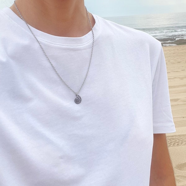 Surfer heren ketting, waterdichte ketting voor mannen, zilveren ketting ketting, betekenisvolle cadeaus voor hem, roestvrij staal, Beachy sieraden