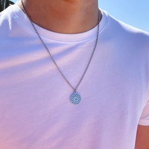 Lotusbloemketting, waterdichte roestvrijstalen ketting, 7e chakra, beste cadeaus voor hem, herenketting, verjaardagscadeaus voor echtgenoot en vriend