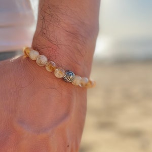 Citrine bracelet for men, November birthstone bracelet, Mens beaded bracelet, Scorpio gifts, Protection crystals for boyfriend, Zodiac jewelry