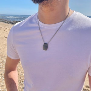 Mens labradoriet ketting, Edelsteen ketting mannen, Verjaardagscadeaus voor vriend, man of vriend, Heren sieraden, Labradoriet hanger voor hem