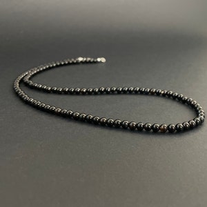Mens zwarte onyx ketting, kristallen ketting voor mannen, verjaardagscadeau voor vriend, man of vriend, heren edelsteen ketting, Boho ketting