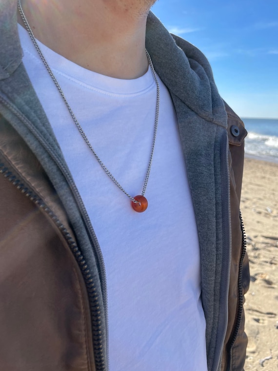 Carnelian necklace Crystal necklace for men, Boyfriend gift ideas, Boho  necklace, Stainless steel necklace, Mens jewelry, Gifts for him
