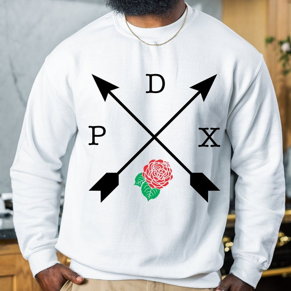 PDX arrow svg|City of roses|pacific northwest svg|Portland, Oregon digital file|Rose city t-shirt design|dxf eps HTV rose file|Upper left