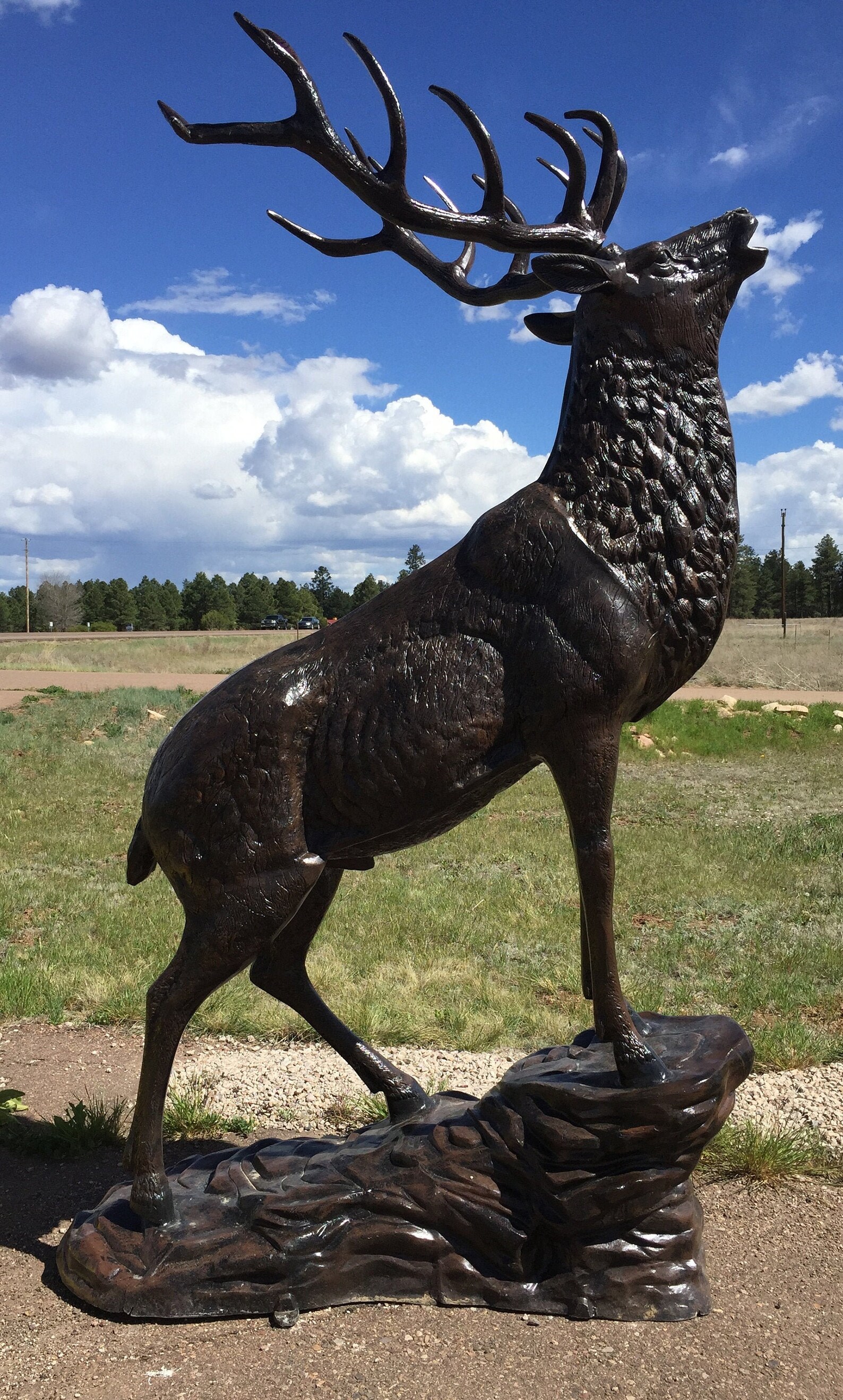 Elk on the Rock Aluminum Outdoor Statues Etsy