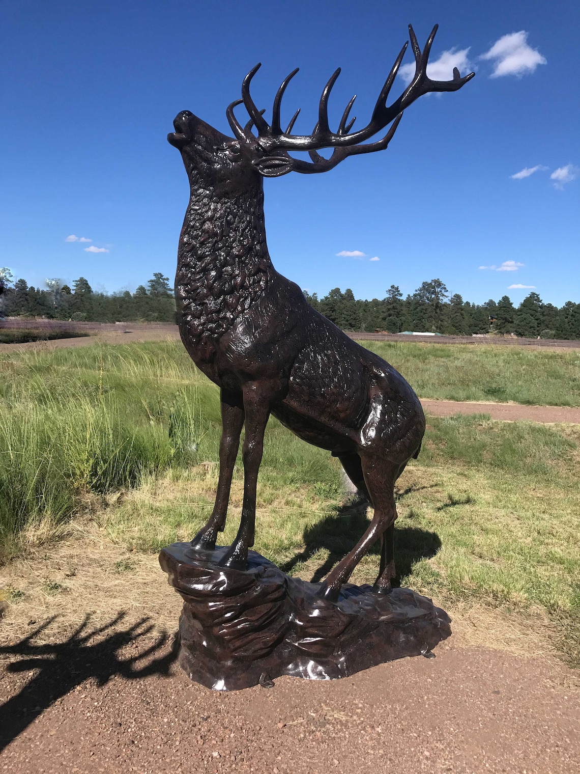 Elk on the Rock Aluminum Outdoor Statues Etsy