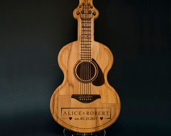 Guitar Shaped Cutting Board, Engraved Cutting Board, Housewarming Gift, Custom Cutting Boards, Wedding Anniversary