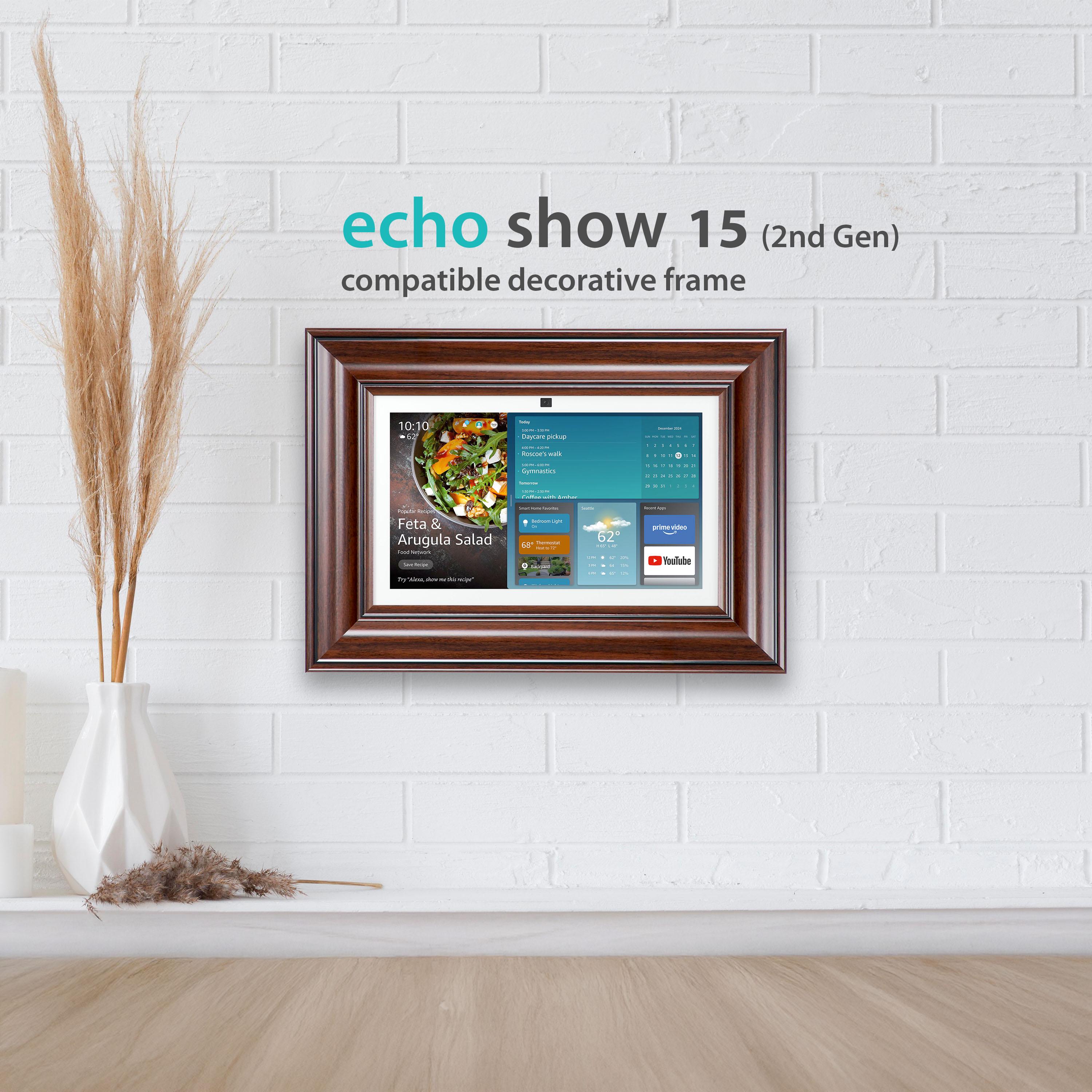 echoページ Walnut Bezel Frame for Echo Show, Decorative Wall Mount - Etsy