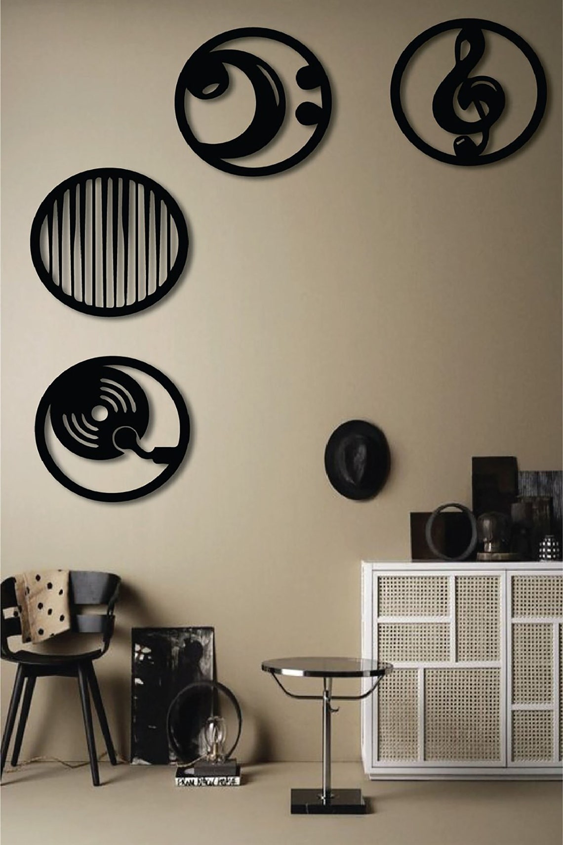 Musical Symbols Design Metal Wall Art Panel Metal Wall Etsy