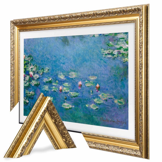 Rustic Gold Bezel TV Frame, Customizable TV Frame, Compatible with all TV Brand, Decorative Frame