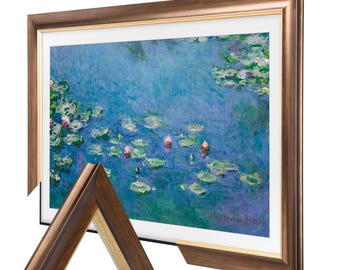 Bronze TV Frame with gold ending edge, Customizable TV Frame, Compatible with all TV Brand, Decorative Frame