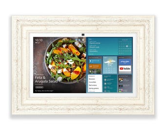 Rustic White Frame for Echo Show, Decorative Bezel
