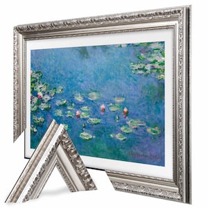 TV-frame met antiekzilveren rand, aanpasbaar tv-frame, compatibel met alle tv-merken, decoratief frame