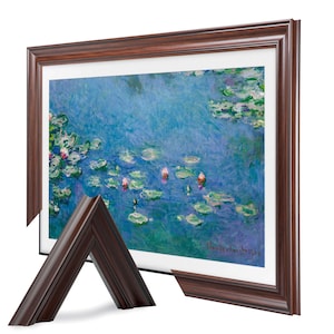 Marco de TV de nogal, bisel de TV The Frame, marco de TV personalizable, compatible con todas las marcas de TV, marco decorativo