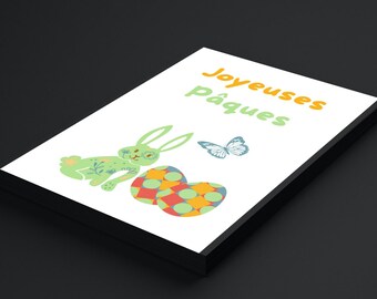 Carte postale pour les fêtes de Pâques, carte printemps, carte vœux pour Pâques