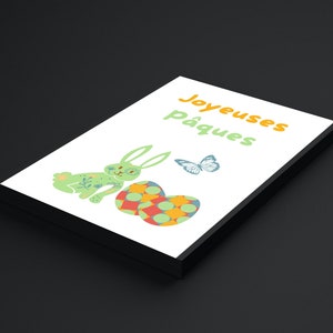 Carte postale pour les fêtes de Pâques, carte printemps, carte vœux pour Pâques