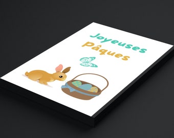 Carte lapin de Pâques, carte de vœux personnalisée