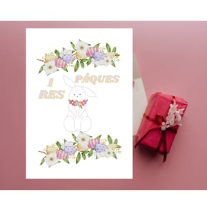 Carte Mes premières Pâques, Carte étapes premier an, cartes nouveau né, souvenirs premiers fois bébé, photos premier an bébé, cadeau bébé