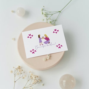 Biglietto di auguri per la festa della mamma, biglietto di auguri per la mamma, biglietto con cuori colorati, regalo personalizzato, regalo per la mamma, cartolina di primavera