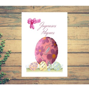 Carte JOYEUSES PAQUES, Carte vœux fêtes de Pâques, carte fleurs colorées, cadeau personnalisé, cadeau Pâques, carte postale printemps