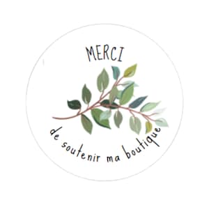 15 Etiquettes autocollantes rondes merci, étiquettes adhésives 35 mm, sticker merci, emballage cadeau, emballage commande