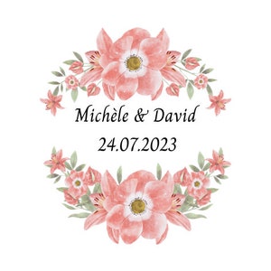 Étiquettes rondes 40 mm en papier mat personnalisables pour mariage, baptême, anniversaire, communion