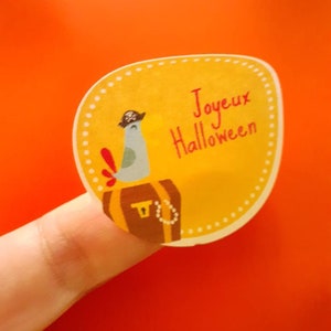 24Etiquettes autocollantes ,étiquettes adhésives 40 mm Joyeux Halloween, emballage cadeau, sticker emballage commande