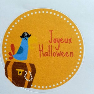 12 Etiquettes autocollantes, étiquettes adhésives 40 mm Joyeux Halloween, emballage cadeau, sticker emballage commande