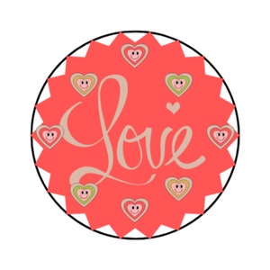 Etiquettes autocollantes LOVE, étiquettes adhésives 35 mm, stickers Saint Valentin, emballage cadeau pour amoureux, emballage commande