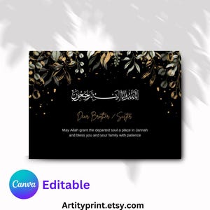 Islamische Sympathie Karte Vorlage + Instagram Story Inhalt für Sympathie digitaler Download Muslim Instagram Geschichte Sympathy Editable on Canva