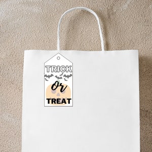 Halloween Candy Bag Tags Printable Tags Print Out 8.5&quot; x 11&quot; Print at home Halloween Party Gift Bag