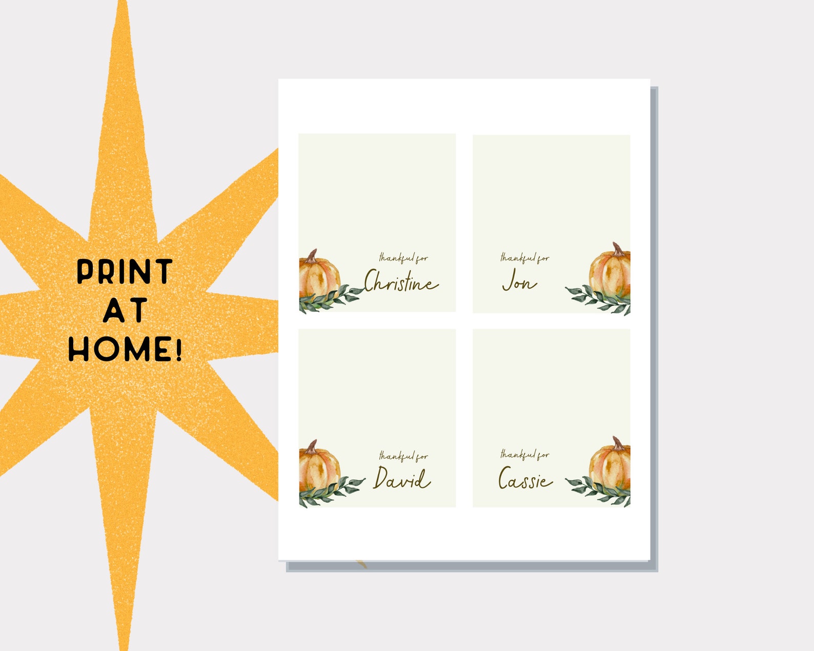 Image 5 for Thanksgiving Place Cards Template