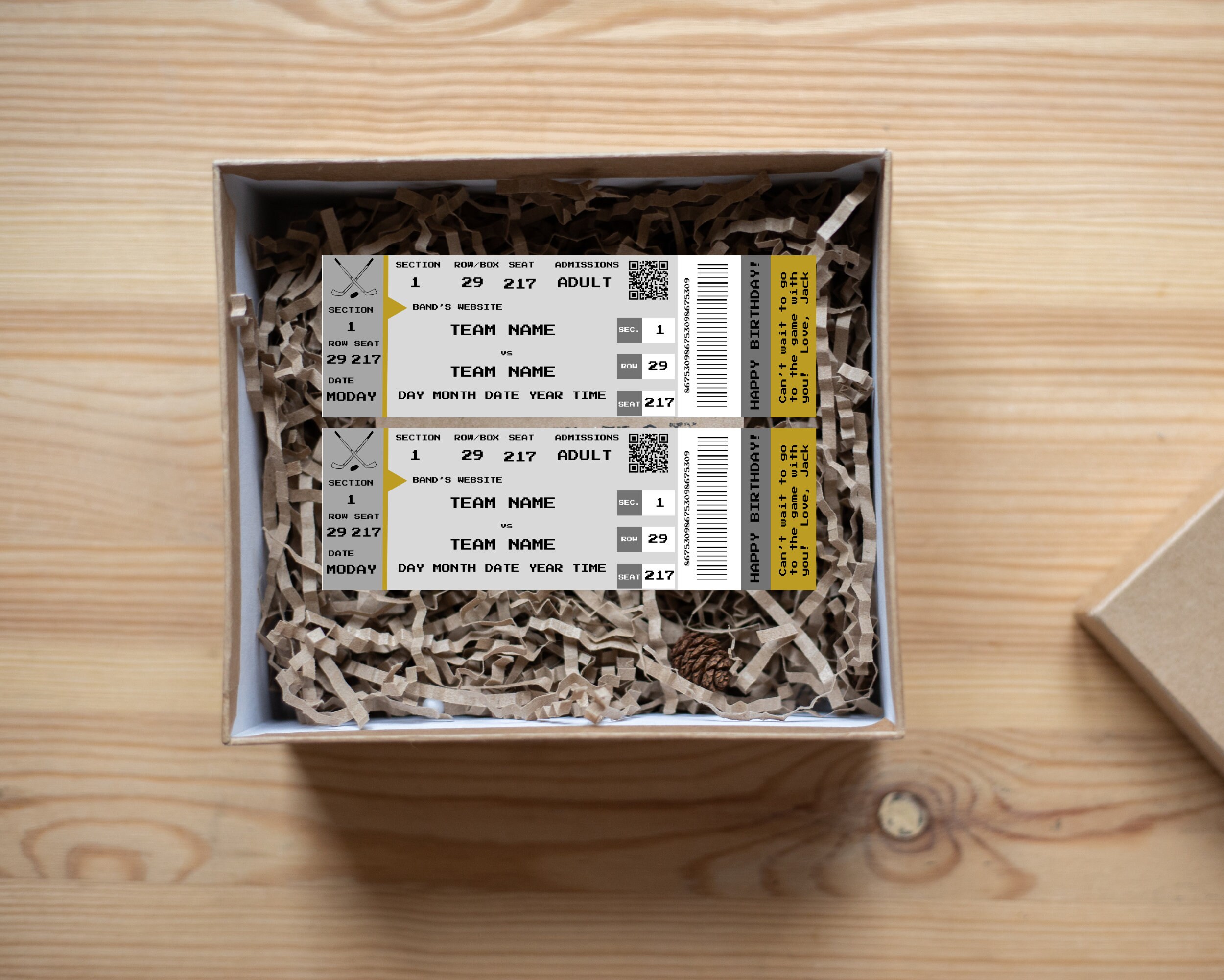 Printable Hockey Ticket- EDITABLE Hockey Game Ticket Template / LA ...