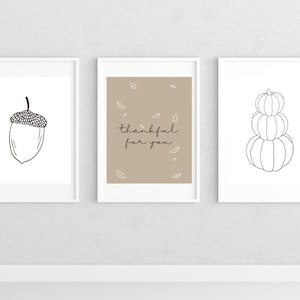 Thanksgiving Printable Wall Art Minimalist Printable Thanksgiving Prints Thankful