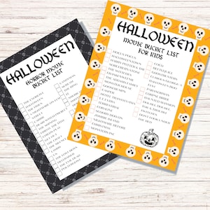 Halloween Movie Printable Bucket List Fall Movies / Print or use with Good Notes, Notes Write