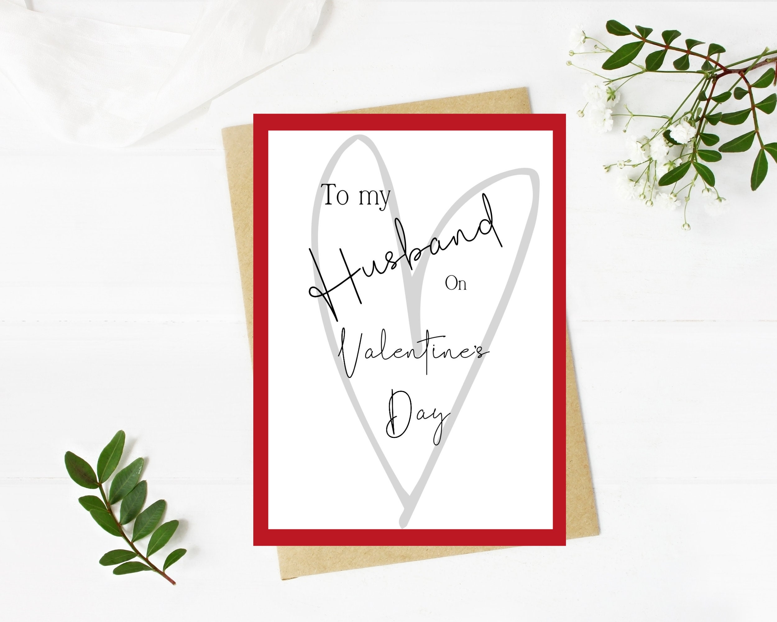 Printable Valentine #39 s Day Card for Husband / Print at Home Valentine