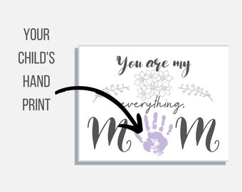 Mother's Day Gift Instant Download Handprint Printable Mother's Day Gift Mommy Mummy Handprint Art Keepsake Craft DIY Gift
