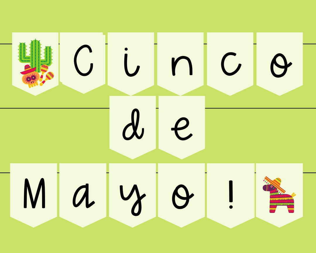 Printable Cinco De Mayo Party Banner / Print at Home 8.5 X 11 / Cindo ...