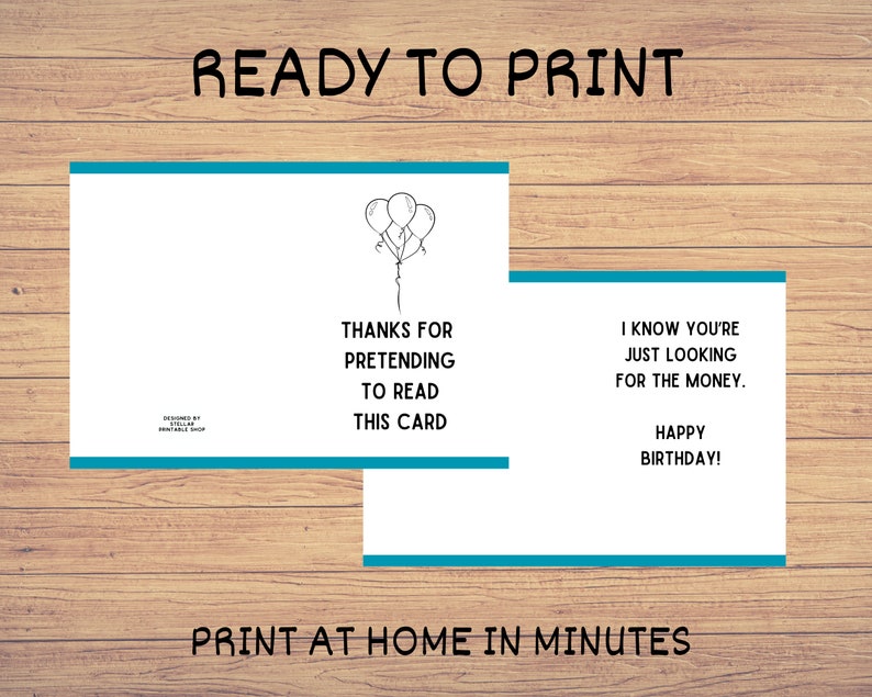 Printable Teen Birthday Card / Printable Kid's Card/ Print at Home ...