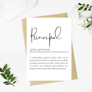 Card for Principal Digital Download Principal Card Printable Thank You Card Last Minute Cards Principal Appreciation Card