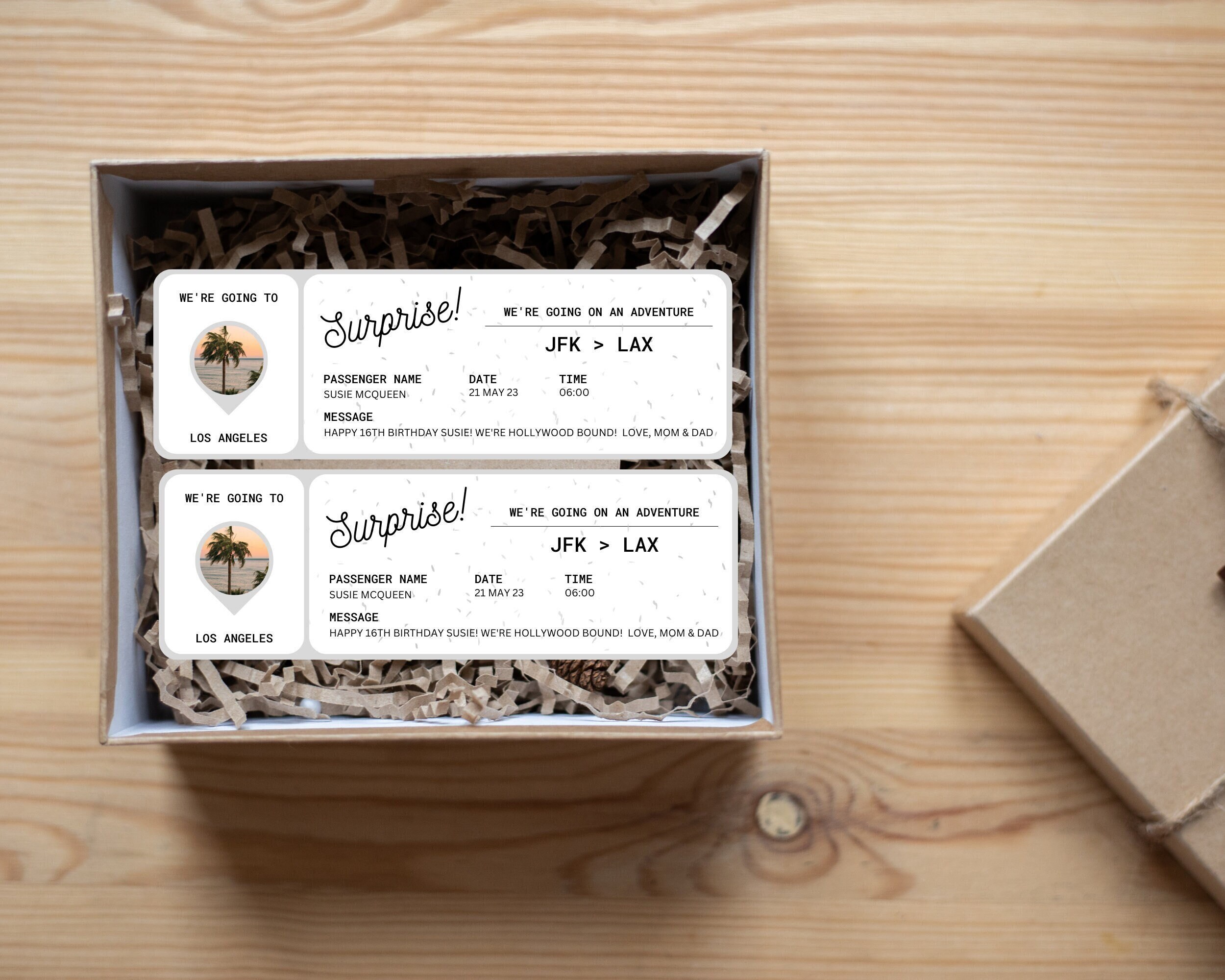 Printable Plane Ticket EDITABLE Boarding Ticket Template, Surprise ...