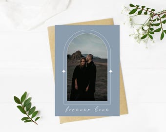 Dusty Blue Wedding Invitation Printable Wedding Template Modern Minimalist DIY Wedding Canva Templates